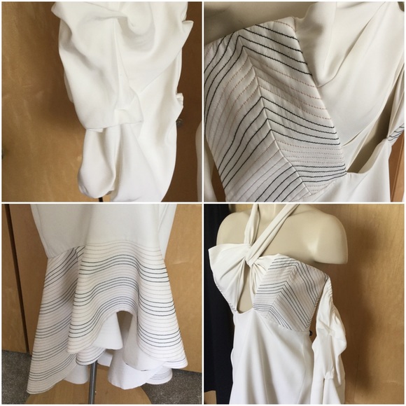 Zuki Off-The-Shoulder Flounce Hem Silk Dre… - Picture 7 of 11